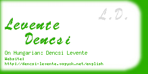 levente dencsi business card